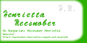 henrietta mecsnober business card